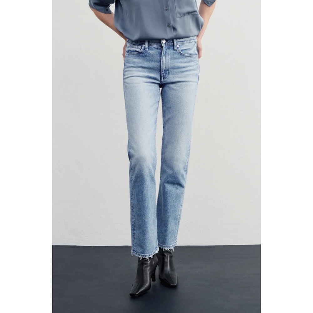 AYR The YaYa Jeans Paradise Wash 31S High Rise 90s Straight Leg Crop Denim